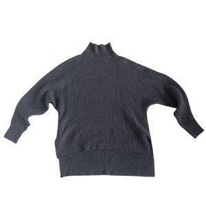LOFT Charcoal Mock Neck Relaxed Sweater